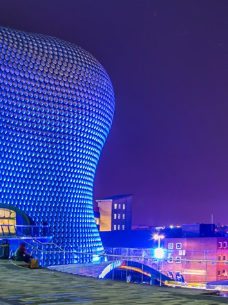 Night scene of Birmingham's bull ring