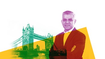 Montage of Sadiq Khan and Houses of Parliament